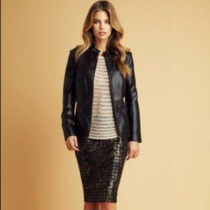 Tribal Houndstooth Metallic Stretchy Pencil Skirt